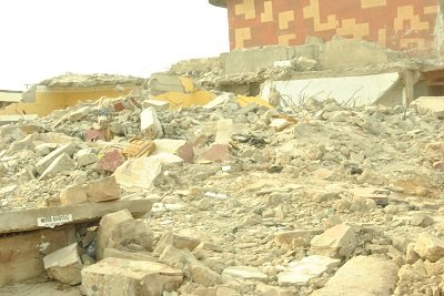 Debries of some of the demolished structures