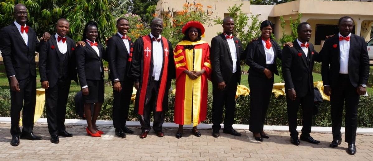 Rev Dr Mrs Joyce Orleans Madjitey (middle) with the pastors after the ceremony