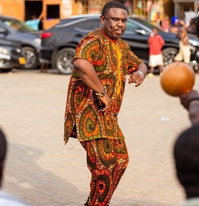 Dancing to a traditional tune