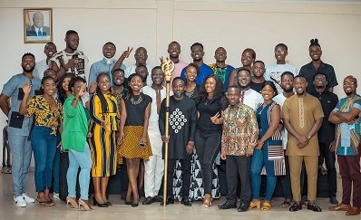 George Quaye (middle) in a group photograph with members of ATWAG