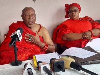 Ogbedada Danyina-Nre addressing the press