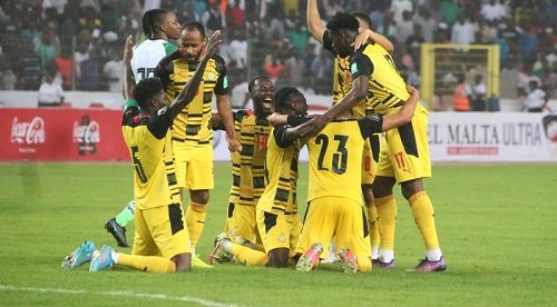 The Stars celebrating their qualification over their Nigerian counterparts