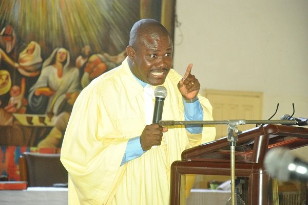 Rev. Nyonyoh preaching the sermon