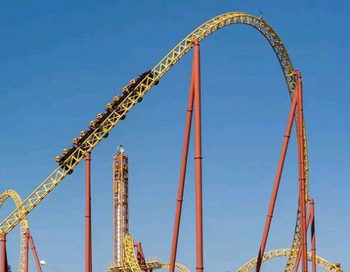 Riders were left stranded in the rollercoaster