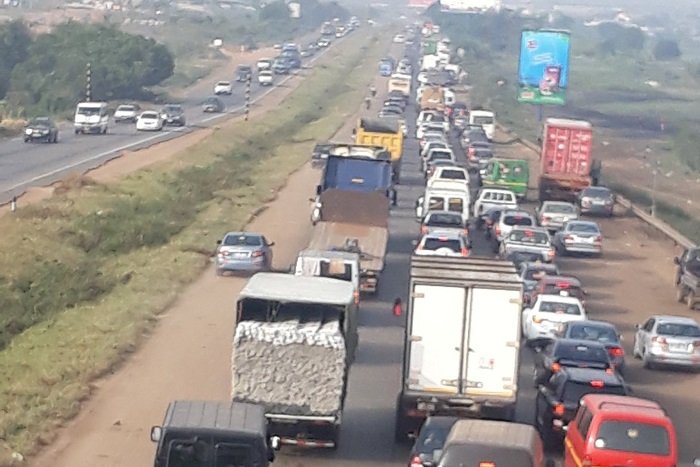 Lots of vehicles were held up on the motorway due to the repair works