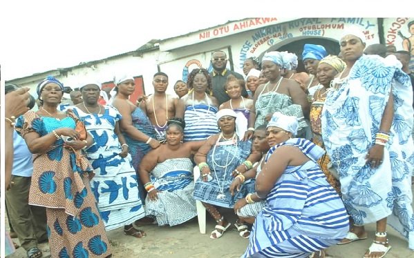 Some of the priestesses with Nii Adjabeng Akrah after the ceremony