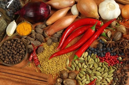 Variety of healthy spices