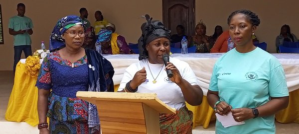 • Nana Kunadjoa II (middle) addressing participants with some members of the Foundation