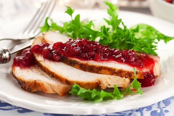 • Turkey with cranberry sauce