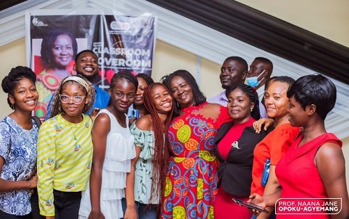 •Prof. Naana Jane Opoku-Agyemang (middle) with some of the UCC law students