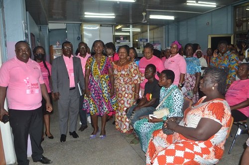 Mr Martin Adu-Owusu [Thirtd left]  MD. NTC with Ms Dakoa Newman and other stakeholder.