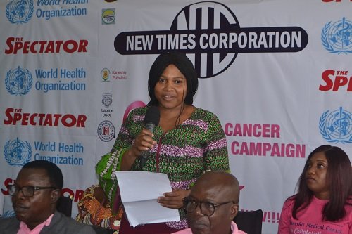 Ms Alaide Setordzi, Hospital Admin. Kaneshie Polyclinic takes her turn