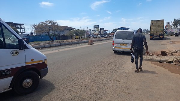 Part of the road under construction