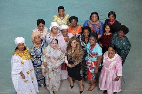 Aerial view of African First Ladies who attended the Merck Foundation First Ladies Initiative (MFFLI) Summit in 2019