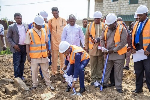 •Chairman of CACI breaking the ground, flanked by some Territorial Officers