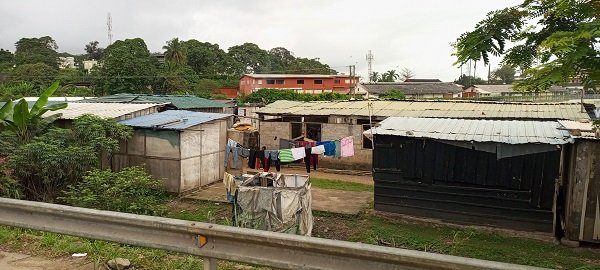 • Some unauthorised structures (Ghettoes) dotted along the rail lines at European Town, Sekondi