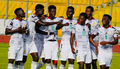 Meteors celebrating a goal against Mozambique in their last game