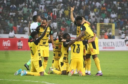 • Ghana celebrating a play-off World Cup victory over Nigeria