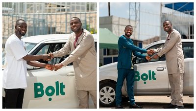 Winners receive their cars from Bolt Country Manager