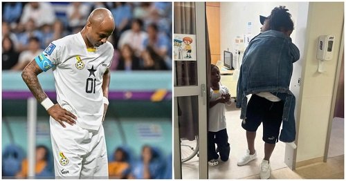• Ayew – Distraught after the penalty miss