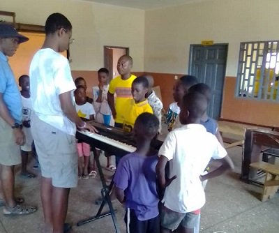 • Master David Quaye is helping train children at the Street Academy