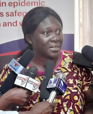 • Mrs Harriet Agyemang speaking at the forum