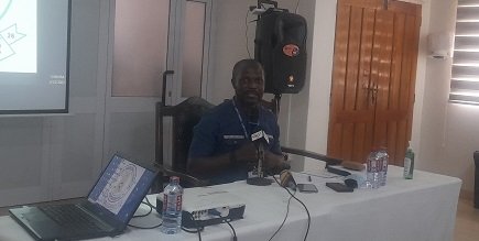 • Dr Akoto-Ampaw speaking at the meeting