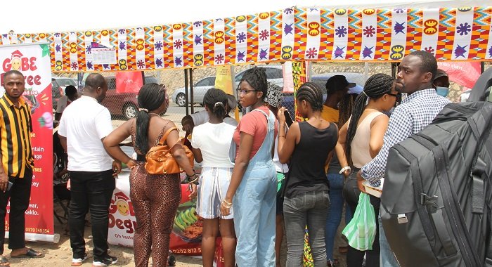 ●Some family time queing at a stand