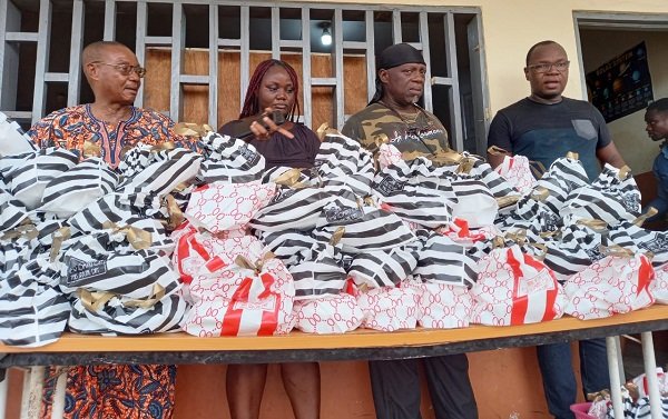 • Some of the packed food ready for dispatch