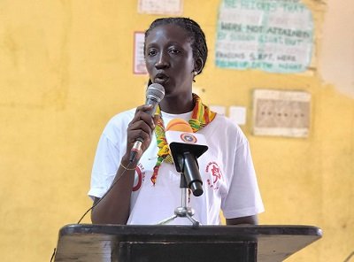 Madam Apprey addressing the girls