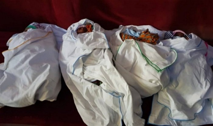 ● The quadruplets at birth