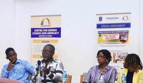 Dr Adolf Awuku Bekoe (second left) speaking at the event