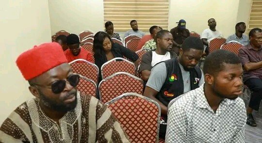 Some journalists at the inauguration