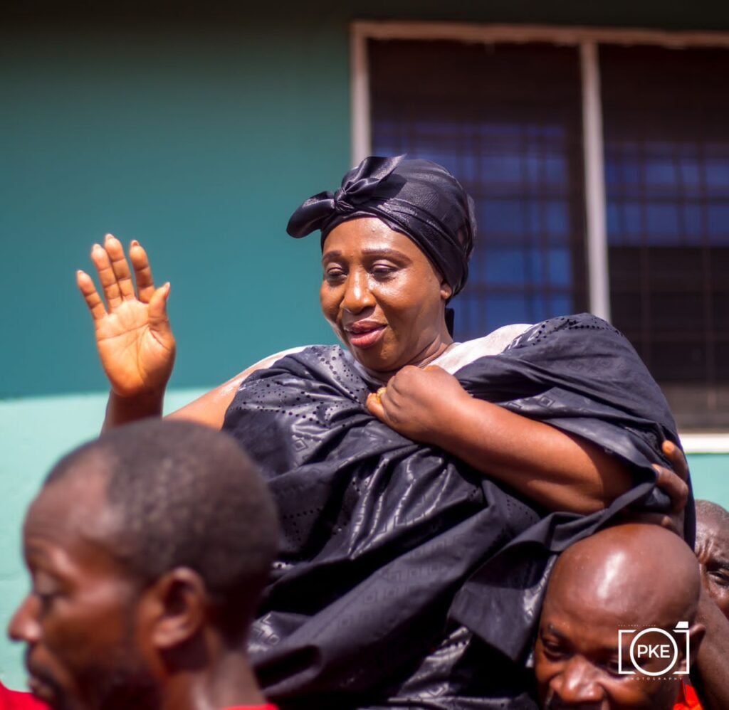 The Nkosuohemaa being paraded in the town