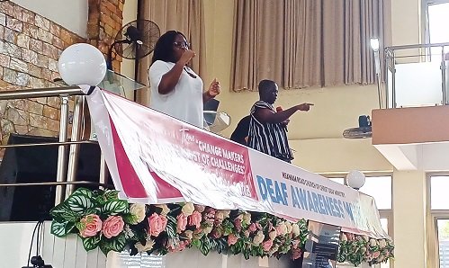 Dr. Wisdom Kwadwo Mprah (inset) addressing the congregation