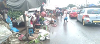 • A session of the pavement invaded by traders