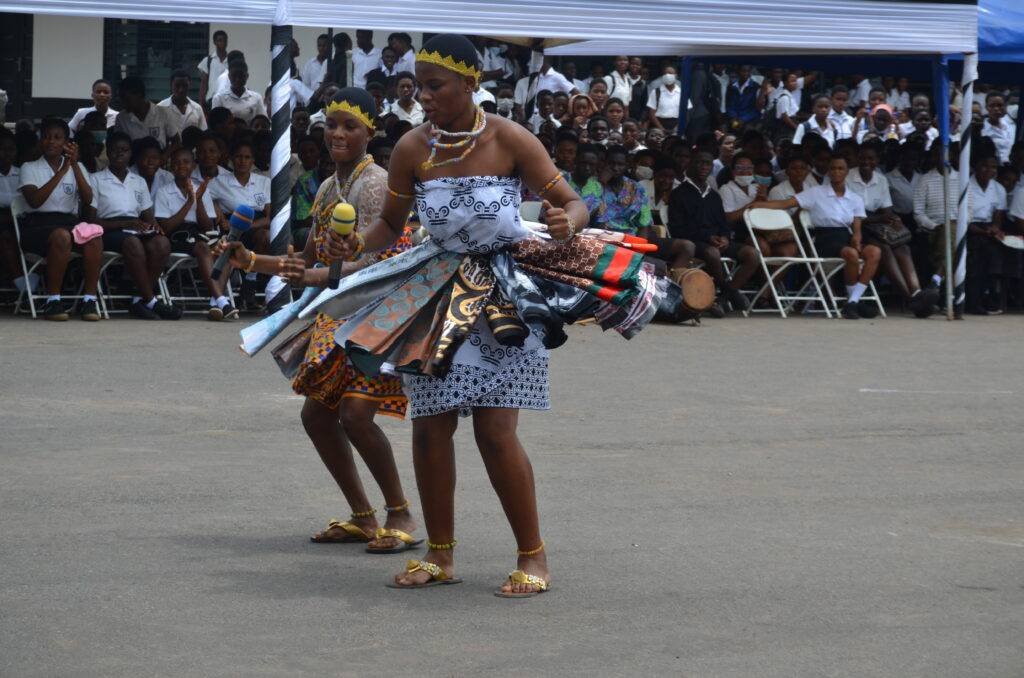 • A traditional dance being performed
by some of the the students