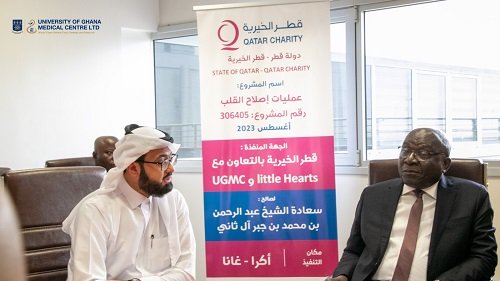 Dr Darius Osei right and Abdulaziz Jassim Hejji,Director of Programmes and International Development,Qatar Charity at the programme.