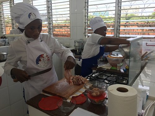 • Some of the students preparing their meal