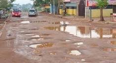 • a state of a deplorable road in ghana