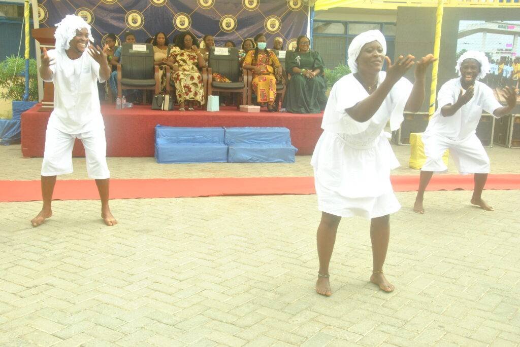 A cultural group performing.