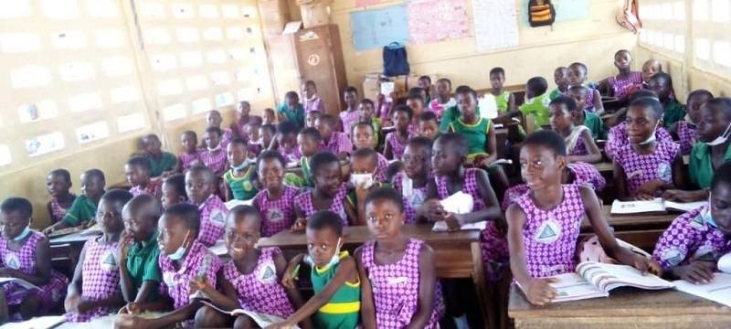 A section of students in the class