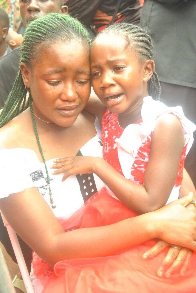 Uncontrollable tears from her daughter