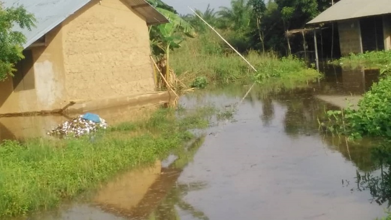 A flooded portion of the communtiy