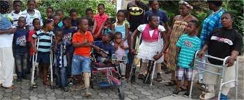 A group of children with disabilities