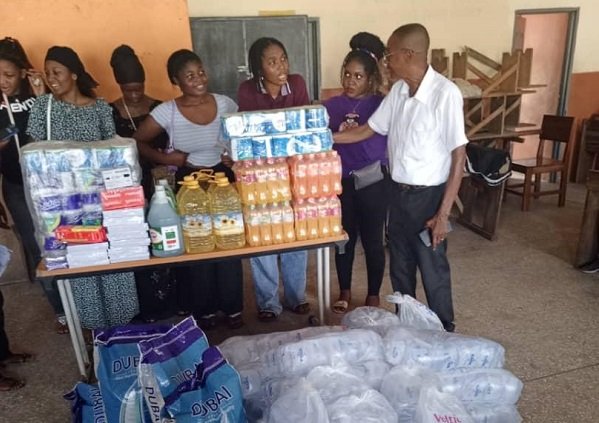 • Ataa Lartey (right) interacting with the donors
