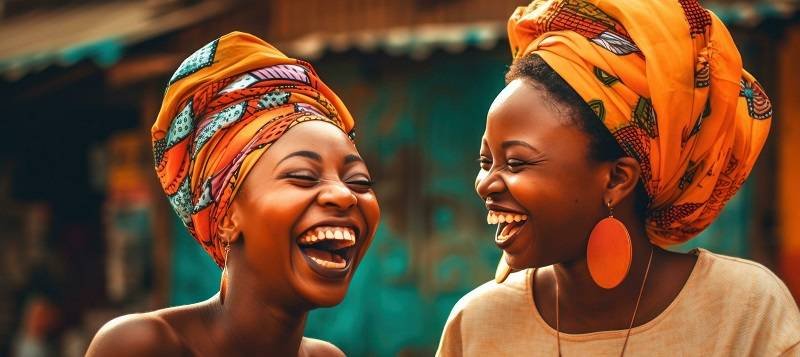 • Beautiful African women laughing