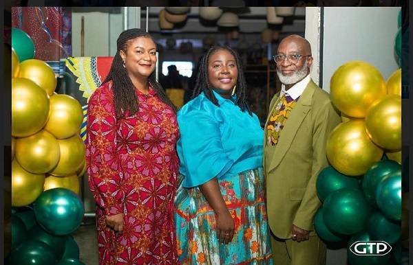 GIPC boss, Yoofi Grant poses with Head of Retail, Jessica Okwabi at GTP, and Marketing Director, Mary Ann Boaten