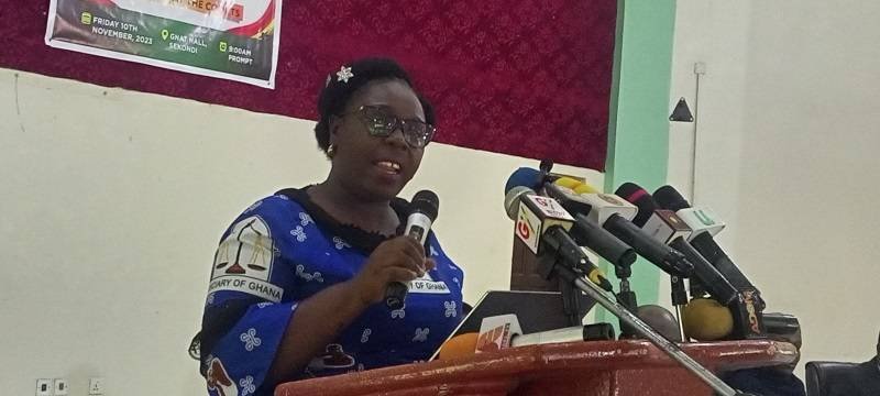 Justice Mensah -Homiah addressing participants at the durbar