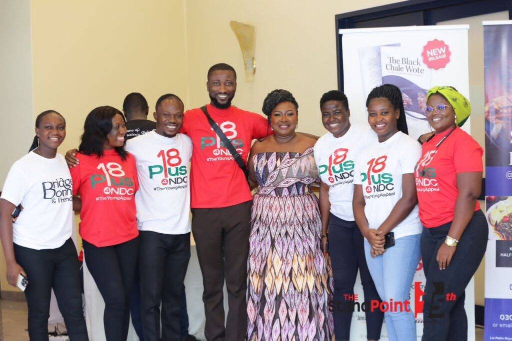 Ms Bonnie(third left) with Media Personality Gifty Anti and some members of 18Plus4NDC